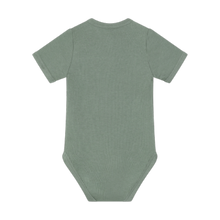 Load image into Gallery viewer, Minymo Baby Boys Short Sleeve Ribbed Onesie - Lily Pad

