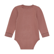 Load image into Gallery viewer, Minymo Baby Girls Long Sleeve Ribbed Bodysuit - Burlwood
