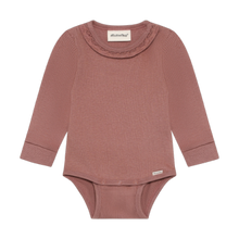 Load image into Gallery viewer, Minymo Baby Girls Long Sleeve Ribbed Bodysuit - Burlwood
