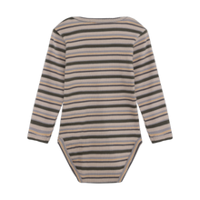 Load image into Gallery viewer, Minymo Baby Boys Long Sleeve Ribbed Stripped Bodysuit - Beetle
