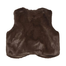 Load image into Gallery viewer, Minymo Baby Girls Faux Fur Vest - Chocolate Chip
