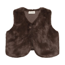 Load image into Gallery viewer, Minymo Baby Girls Faux Fur Vest - Chocolate Chip
