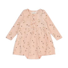 Load image into Gallery viewer, Minymo Baby Girls Long Sleeve Ribbed Dress - Cameo Rose
