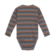 Load image into Gallery viewer, Minymo Baby Boys Long Sleeve Striped Ribbed Onesie - Fungi
