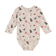 Load image into Gallery viewer, Minymo Baby Long Sleeve Holiday Bodysuit - Beige Melange
