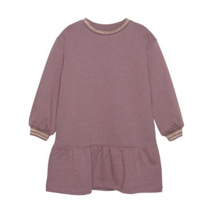 Minymo Girls Long Sleeve Sweat Dress - Rose Taupe