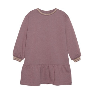Minymo Girls Long Sleeve Sweat Dress - Rose Taupe