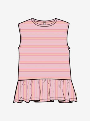 Minymo Girls Sleeveless Shirt - Pink Tulle