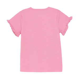 Minymo Girls Short Sleeve Camera T-Shirt - Rosebloom