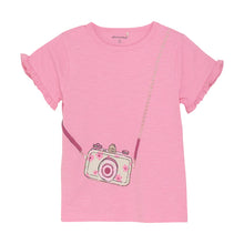 Load image into Gallery viewer, Minymo Girls Short Sleeve Camera T-Shirt - Rosebloom
