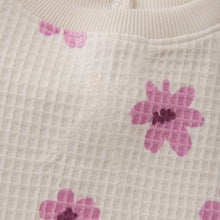 Load image into Gallery viewer, Minymo Girls Long Sleeve Waffle Sweatshirt - White Swan
