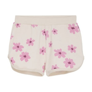 Minymo Girls Waffle Sweat Shorts - White Swan