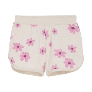 Minymo Girls Waffle Sweat Shorts - White Swan