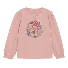 Load image into Gallery viewer, Minymo Girls Long Sleeve Mushroom T-Shirt - Misty Rose
