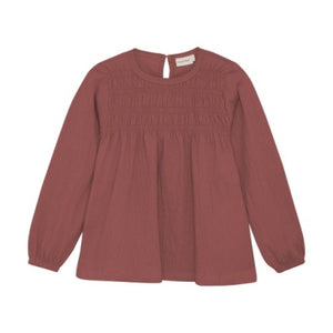 Minymo Girls Long Sleeve Blouse - Withered Rose