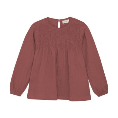 Minymo Girls Long Sleeve Blouse - Withered Rose