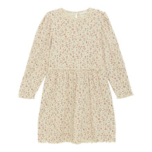 Load image into Gallery viewer, Minymo Girls Long Sleeve Ribbed Floral Dress - Sandshell
