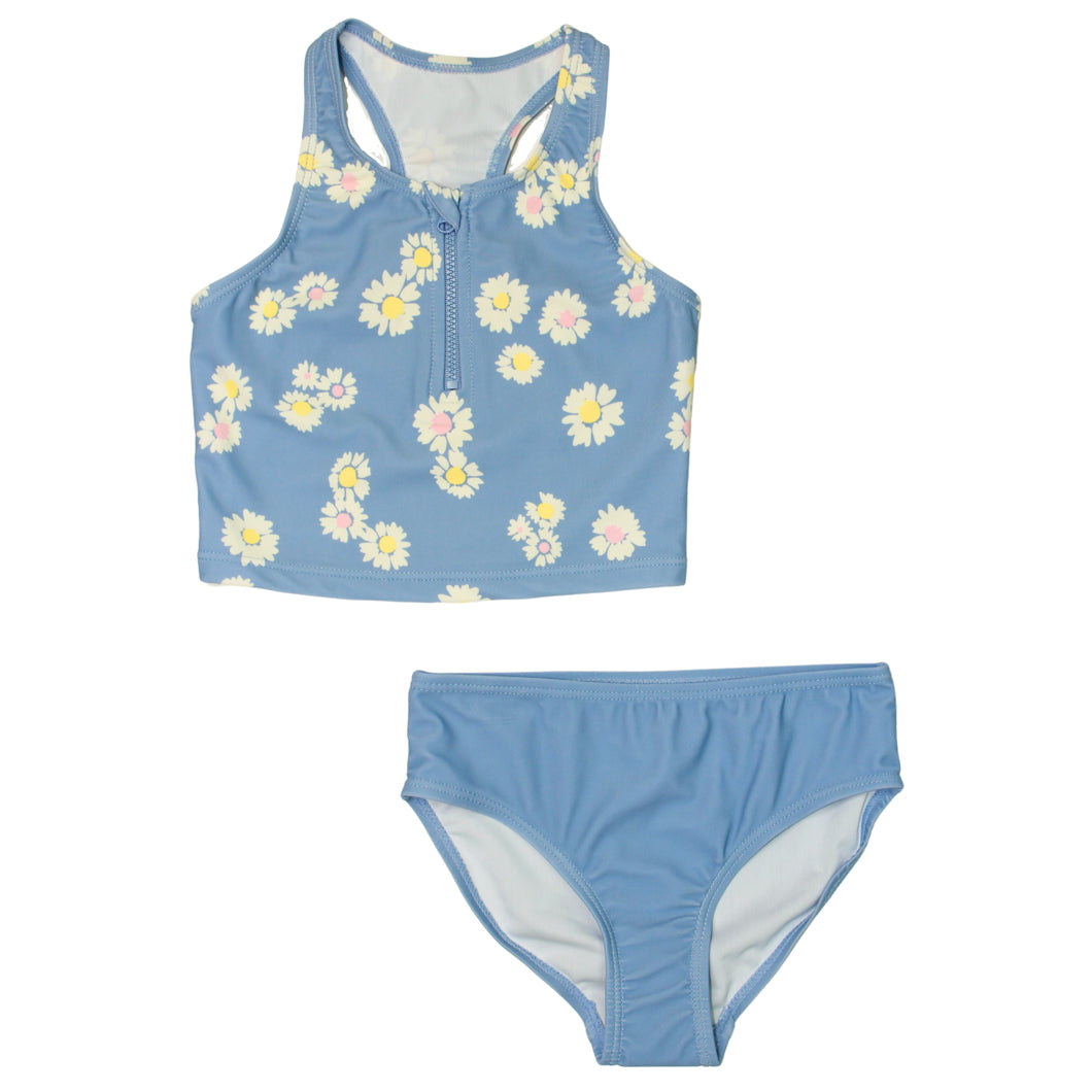 MID Girls Tankini Swimsuit - Blue Daisies