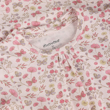 Load image into Gallery viewer, Minymo Girls Short Sleeve Floral/Butterfly Dress - Raindrops on Roses
