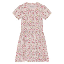 Load image into Gallery viewer, Minymo Girls Short Sleeve Floral/Butterfly Dress - Raindrops on Roses

