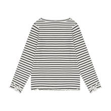 Load image into Gallery viewer, Minymo Girls Long Sleeve Striped Ribbed T-Shirt - Tap Shoe
