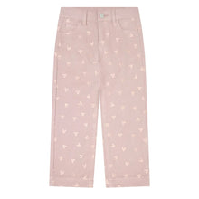 Load image into Gallery viewer, Minymo Girls Heart Embroidered Pants - Fawn
