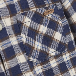 Minymo Boys Long Sleeve Hooded Check Shirt - Parisian Night