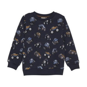 Minymo Boys Printed Long Sleeve Sweatshirt - Parisian Night