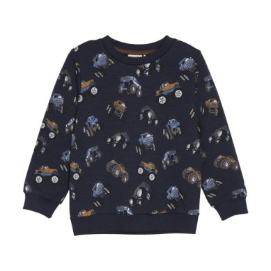Minymo Boys Printed Long Sleeve Sweatshirt - Parisian Night