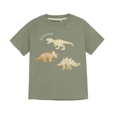 Minymo Boys Short Sleeve Dino T-Shirt - Sea Spray