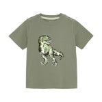 Minymo Boys Short Sleeve Sequence Dino T-Shirt - Sea Spray