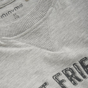 Minymo Boys Short Sleeve "Fast Friends" T-Shirt - Grey Melange