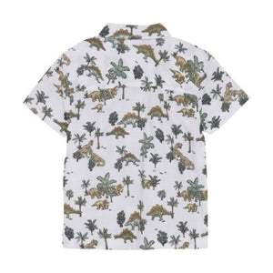 Minymo Boys Short Sleeve Button Up Dino Shirt