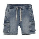 Minymo Boys Cargo Denim Sweat Shorts - Blue Nights