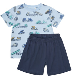 Minymo Boys Trucks T-Shirt & Short Set - Skyway