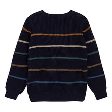 Load image into Gallery viewer, Minymo Boys Long Sleeve Striped Sweater - Navy
