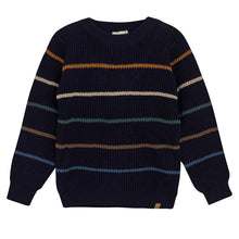 Load image into Gallery viewer, Minymo Boys Long Sleeve Striped Sweater - Navy
