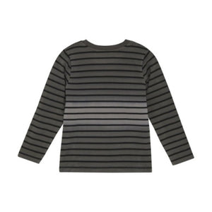 Minymo Boy Long Sleeve Striped T-Shirt - Dark Gull Grey