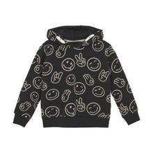 Load image into Gallery viewer, Minymo Boys Long Sleeve Smile Print Hoodie - Black
