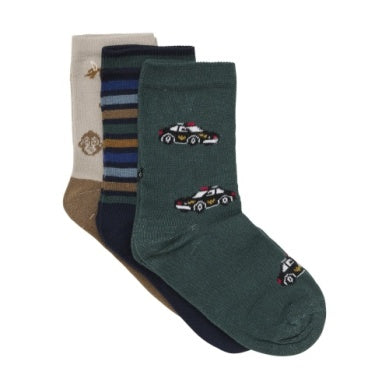 Minymo 3PK Patterned Socks