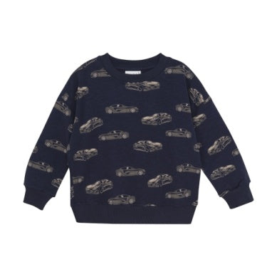 Minymo Baby Boys Long Sleeve Sweatshirt - Parisian Night