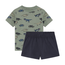 Load image into Gallery viewer, Minymo Boys Dino T-Shirt &amp; Short Set - Lily Pad
