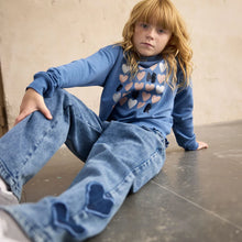 Load image into Gallery viewer, Minymo Girls Wide Leg Heart Jeans - Medium Wash

