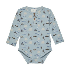 EnFant Baby Boys Print Onesie Sweatshirt - Grey Mist