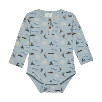 EnFant Baby Boys Print Onesie Sweatshirt - Grey Mist