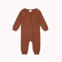 Load image into Gallery viewer, Petit Lem Firsts Baby Modal Rib Sleeper - Mustang Brown
