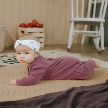 Load image into Gallery viewer, Petit Lem Firsts Baby Girls Modal Rib Sleeper - Merlot

