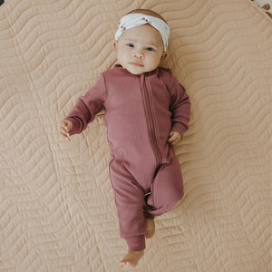 Petit Lem Firsts Baby Girls Modal Rib Sleeper - Merlot