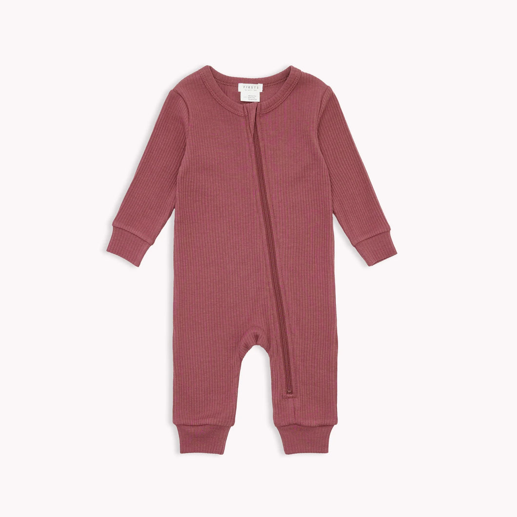 Petit Lem Firsts Baby Girls Modal Rib Sleeper - Merlot