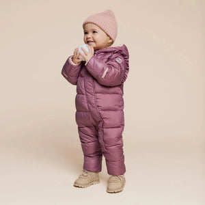 Miles the Label Baby One Piece Hooded Snowsuit - Dark Pink